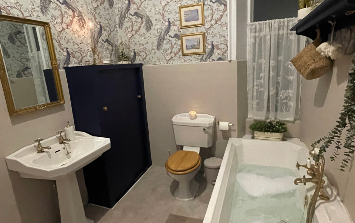Cool Beans & Hornblower Bathroom Paint Makeover