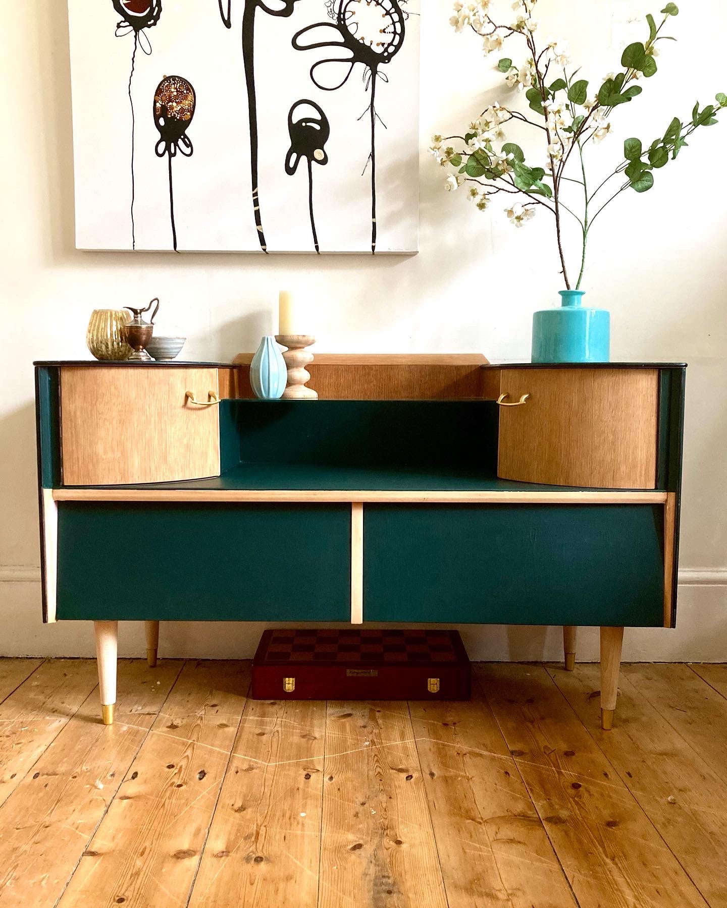 Mid-Century Sideboard Makeover with Blackjack & Dusky Blush