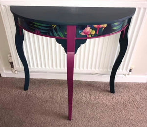 After Midnight Half Moon Table Makeover