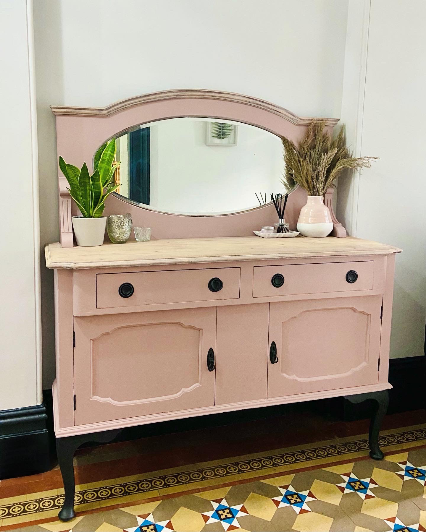Dusky Blush Dresser Upcycling Transformation