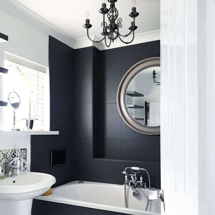 Smudge Bathroom Tile Paint Makeover