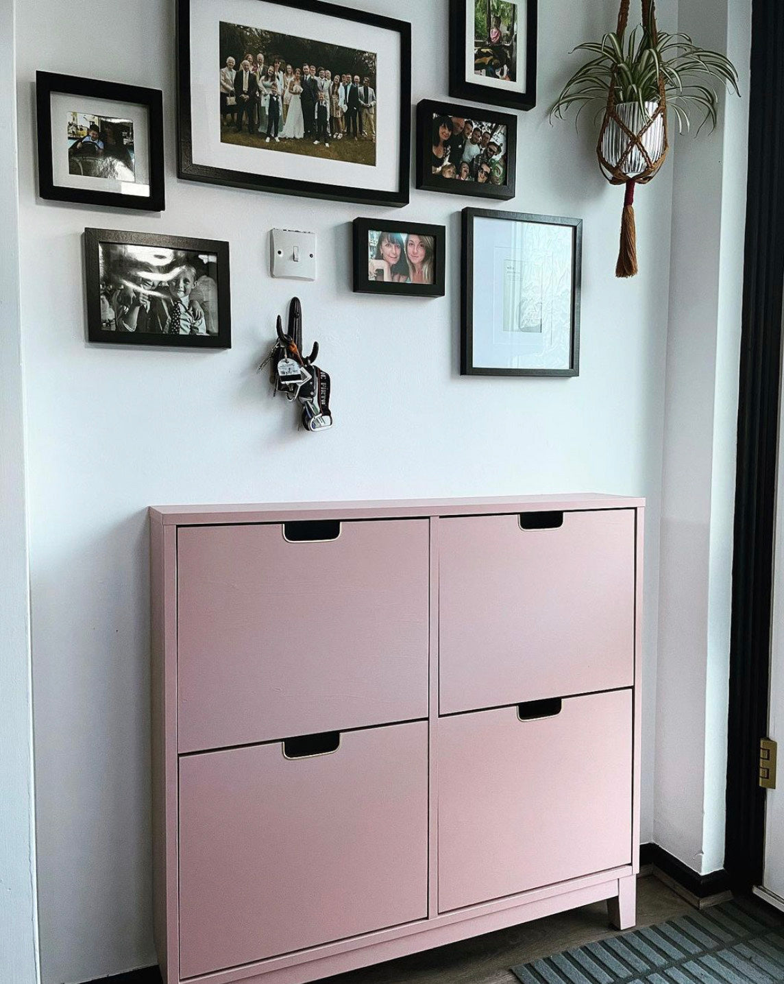 Dusky Blush IKEA Shoe Cabinet Upcycling Makeover