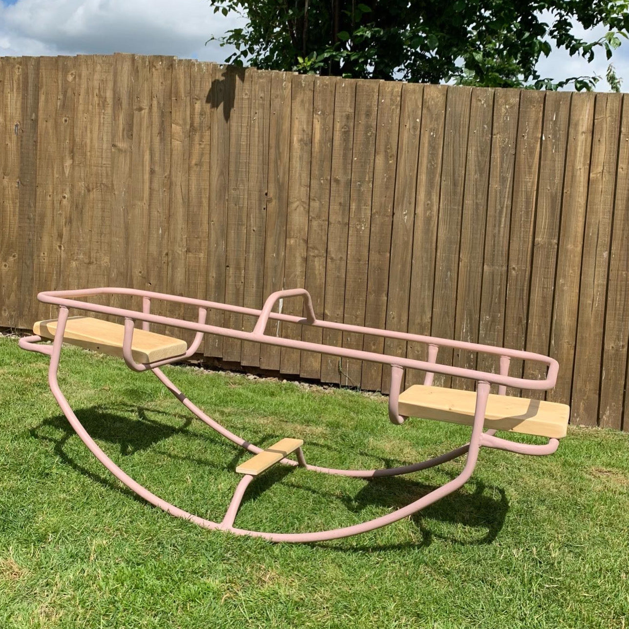 Dusky Blush Painted Seesaw Makeover