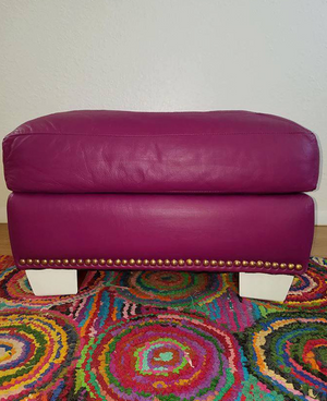 Plum Pudding Ottoman Stool Upcycling Makeover Project