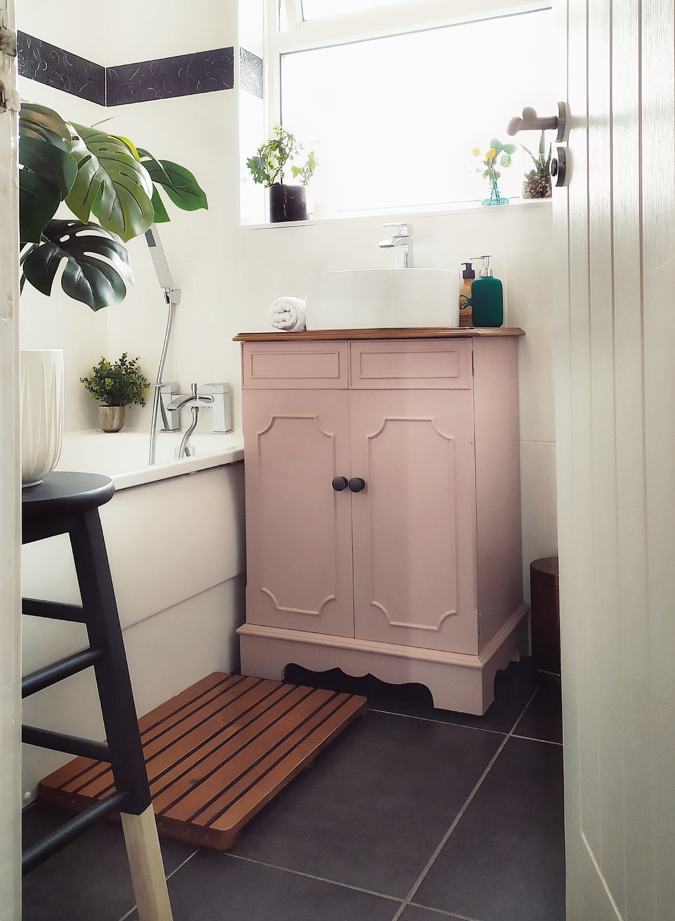 Dusky Blush Bathroom Sink Transformation