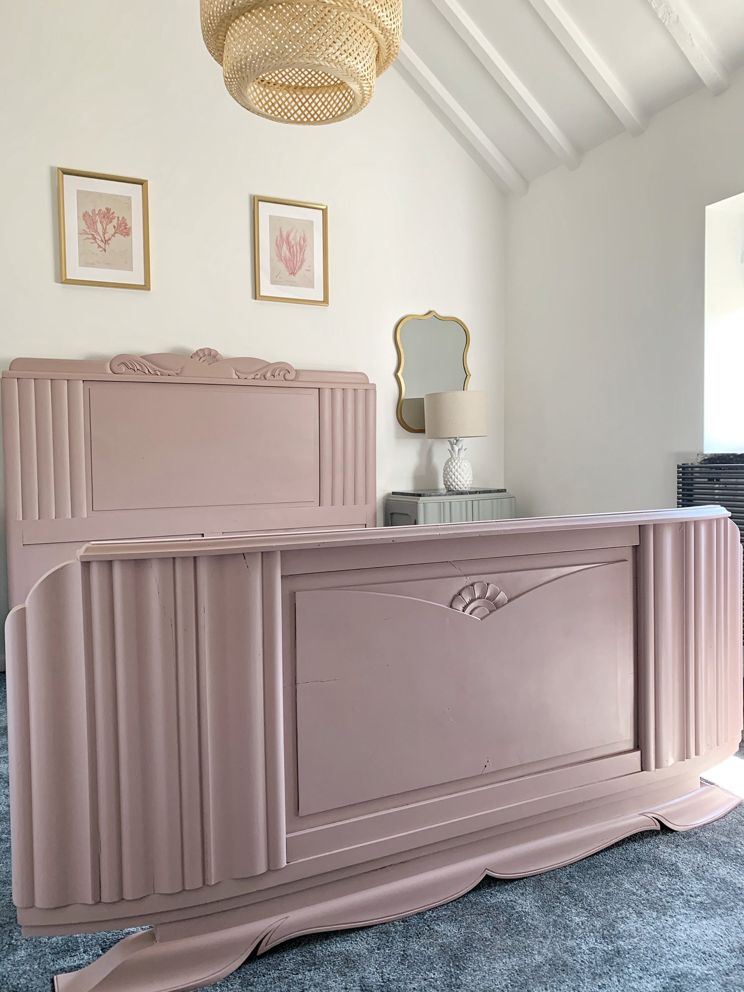 Dusky Blush Bed Makeover